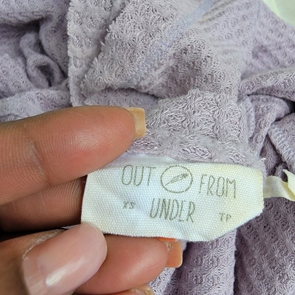 U/O out from under Waffle knit over sized relaxed fit longsleeve top pink sz XS - Picture 3 of 4